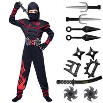 Costume Spooktacular Creations Ninja Kids vermelho médio de 8 a 10 anos Costume Spooktacular Creations Ninja Kids vermelho médio de 8 a 10 anos