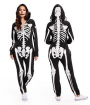 Costume Tipsy Elves Halloween Skeleton, macacão feminino branco Costume Tipsy Elves Halloween Skeleton, macacão feminino branco