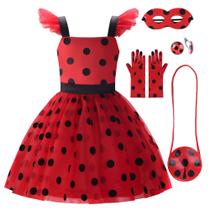 Costume Uplus ME Ladybug para meninas de 7 a 8 anos com acessórios Costume Uplus ME Ladybug para meninas de 7 a 8 anos com acessórios
