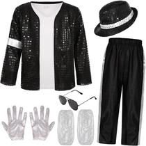 Costume Woaproer Kids 80s 90s Pop Star Dance Party 5-7 anos Costume Woaproer Kids 80s 90s Pop Star Dance Party 5-7 anos