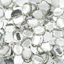 Costura Chaton Oval Acrílico Transparente 13x18mm 10pçs 8g