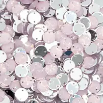 Costura Chaton Redondo Acrílico Rosa Claro 8mm 100pçs 12g Costura Chaton Redondo Acrílico Rosa Claro 8mm 100pçs 12g