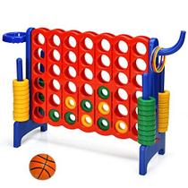 Costzon Jogo Gigante 4-em-Linha, azul, interno/externo, cesta de basquete, arremesso - aros jumbo