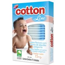 Cotonete Antigerme para Bebe Hastes Flexíveis Baby Care caixa c/ 75 Unidades