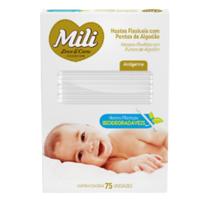 Cotonete Hastes Flexiveis 1 caixa c/ 75 unidades Biodegradável - MILI
