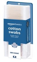 Cotonetes de algodão Amazon Basics 500 unidades