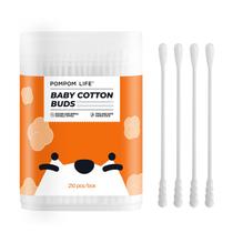 Cotonetes de algodão para bebês POMPOM LIFE 210 unidades com palito de papel Cotonetes de algodão para bebês POMPOM LIFE 210 unidades com palito de papel