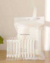 Cotonetes de algodão, pontas Q, cotonetes naturais de 100 unidades, pontas de algodão com ponta dupla embaladas individualmente para ouvidos, cuidados com a beleza e limpeza (cabeças de algodão redondas e pontiagudas)