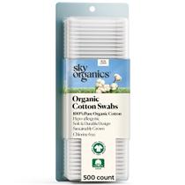 Cotonetes de algodão Sky Organics Organics, 500 quilates, pontas ultramacias Cotonetes de algodão Sky Organics Organics, 500 quilates, pontas ultramacias