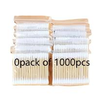 Cotonetes Duplos Sem Perfume 2000/1000pcs Com Cabo De Madeira Para Remoção De Maquiagem E Limpeza De