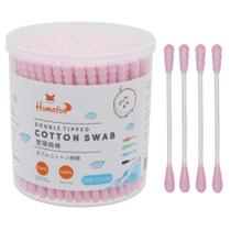 Cotonetes HOMEFOX Pink, cotonetes orgânicos de 200 unidades Cotonetes HOMEFOX Pink, cotonetes orgânicos de 200 unidades