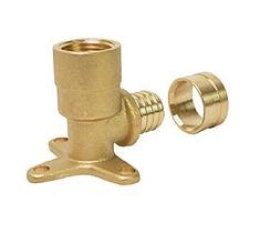 Cotovelo Base Fixa Curto 3 Abas 20X1/2" Pex, Emmeti Cotovelo Base Fixa Curto 3 Abas 20X1/2" Pex, Emmeti