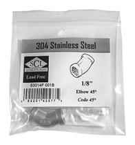 Cotovelo externo de aço inoxidável de 45 Smith-Cooper de 1/8 de polegada