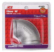 Cotovelo feminino Smith Cooper 90, aço inoxidável de 3/4"