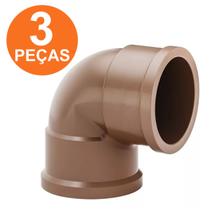 Cotovelo Joelho 90 Soldável Marrom 50mm 3/4 3 Peças Cotovelo Joelho 90 Soldável Marrom 50mm 3/4 3 Peças