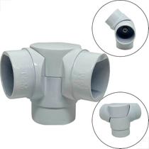 Cotovelo Triplo Articulado Tubo 2 Pol Aluminio - Branco
