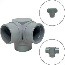Cotovelo Triplo Articulado Tubo 2 Pol Aluminio Fosco Cotovelo Triplo Articulado Tubo 2 Pol Aluminio Fosco