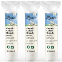 Cotton Rounds Sky Organics Organics Organics 300 ct para peles sensíveis Cotton Rounds Sky Organics Organics Organics 300 ct para peles sensíveis
