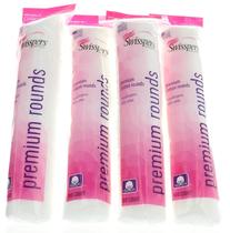 Cotton Rounds Swisspers Premium 100% algodão, 100 unidades, pacote com 4