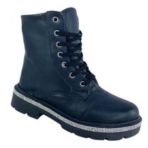 Cotuno com Strass no Solado Bota com brilho salto plataforma Baixo Brilho na sola