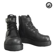 Coturno 5021 b creeper com fivela e zíper vilela boots & shoes