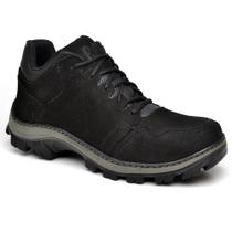 Coturno Adventure Bota Couro Masculina Cano Curto Atacador Solado Tratorado Borracha Costurado Resistente Confortável