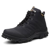 Coturno Adventure Bota Masculina Cano Medio Cadarço Biqueira Impermeável Solado Borracha Tratorado Tamanho:38Cor:Preto