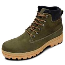 Coturno Adventure casual cano médio couro cor verde oliva Pierrô Coturno Adventure casual cano médio couro cor verde oliva Pierrô