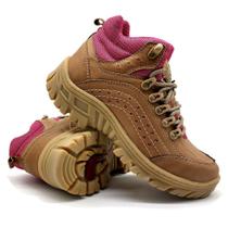 Coturno Adventure Feminino Couro Tratorado Conforto Trilha Coturno Adventure Feminino Couro Tratorado Conforto Trilha