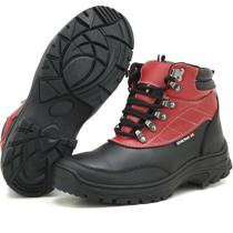 Coturno adventure masculino trekking couro 246 km vermelho