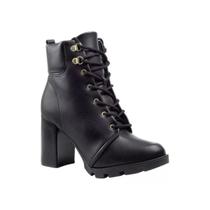 Coturno Beira Rio Salto Alto Solado Tratorado Feminino Preto