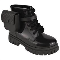 Coturno Boot Bota Galocha Infantil Tratorado Luelua Não Molha Super Confortável Bolsinha Preta