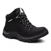 Coturno Bota Adventure Masculino Em Couro Com Palmilha de Gel