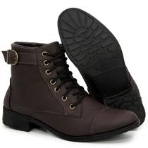 Coturno Bota Feminino Fivela Estilo Rock CTW