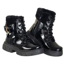 Coturno Bota Infantil menina Montaria Tratorada Festa Laço Pelúcia Inverno frio Confortável Antiderrapante Leve