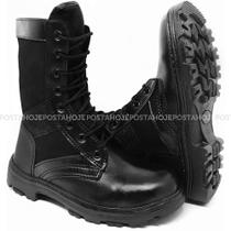 Coturno Bota Militar Tática Couro Preto Operacional Extra Leve Coturno Bota Militar Tática Couro Preto Operacional Extra Leve