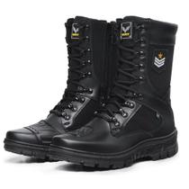 Coturno Bota Militar Tatico Cano Alto Cadarço Solado Borracha Palmilha EVA Resistente Confortavel Coturno Bota Militar Tatico Cano Alto Cadarço Solado Borracha Palmilha EVA Resistente Confortavel