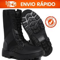 Coturno Bota Militar Unissex Cano Médio Preta e Camuflada Fechamento em Zíper Super Confortável Coturno Bota Militar Unissex Cano Médio Preta e Camuflada Fechamento em Zíper Super Confortável