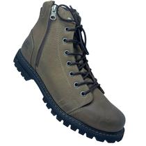 Coturno Bradok Couro Legitimo Tratorado Ziper Lateral - 41842 Coturno Bradok Couro Legitimo Tratorado Ziper Lateral - 41842