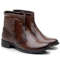 Coturno Cano Curto Dona Beja Fechamento Em Ziper - Preto - MKSHOES