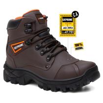 Coturno Cano Médio Sola Tratorada CAT PRIME Café Laranja Coturno Cano Médio Sola Tratorada CAT PRIME Café Laranja