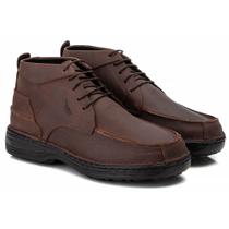 Coturno Casual Conforto Couro Pinhão - RT8004NBKPNH