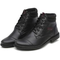 Coturno casual masculino adventure espumado bota cano curto preto