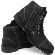 Coturno Casual Masculino Lona Cadarço Elástico Conforto