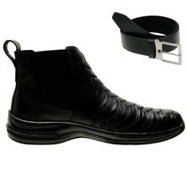 Coturno Casual Masculino Super Esportiva Resistente Bota Robusta Conforto e Leveza + Cinto