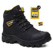 Coturno CATPRIIME de Couro com CA - Preto e Amarelo - Estilo e Elegância do Homem Moderno