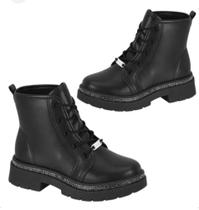 Coturno com detalhes em strass no solado com cadarço feminino infantil