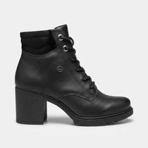 Coturno Dakota Salto Feminino em Couro Preto Coturno Dakota Salto Feminino em Couro Preto