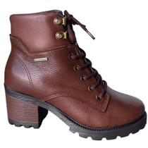 Coturno Feminina Cano Médio Bota de Couro de Mulher Pegada Lançamento 281329 Coturno Feminina Cano Médio Bota de Couro de Mulher Pegada Lançamento 281329