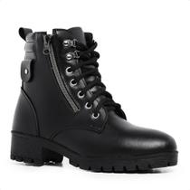 Coturno Feminino Bota Feminina Preta Zíper Botinha Casual Cano Curto Salto Moda Confortável